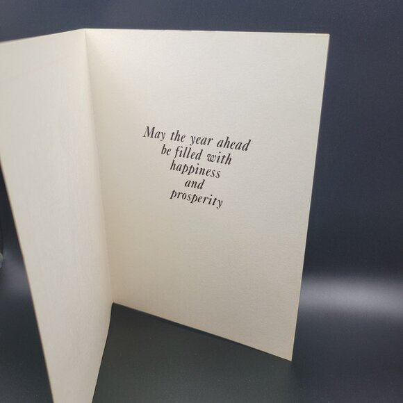 Vintage "Wishing You A Bright New Year" Greeting Card Little Boy Winter Unused - Picture 4 of 7